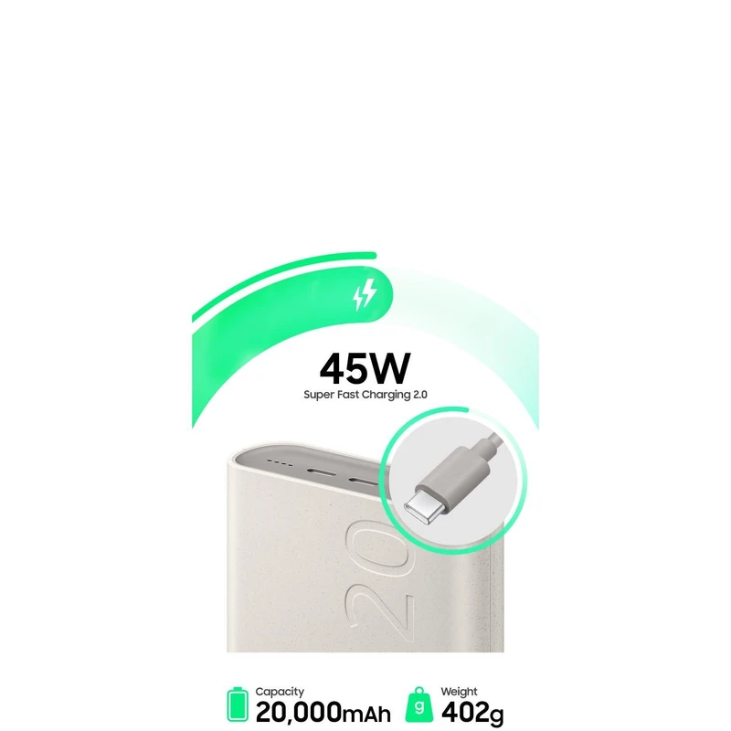 پاوربانک 45 وات سامسونگ مدل EB-P4520 ظرفیت 20000 میلیآمپر