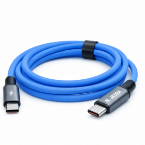 کابل سیلیکونی ۱۲۰ وات (USB-C به USB-C) طول ۱ متر - رنگ آبی